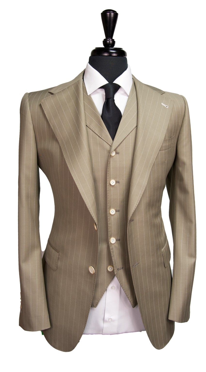 Desert Stripe Wool Suit