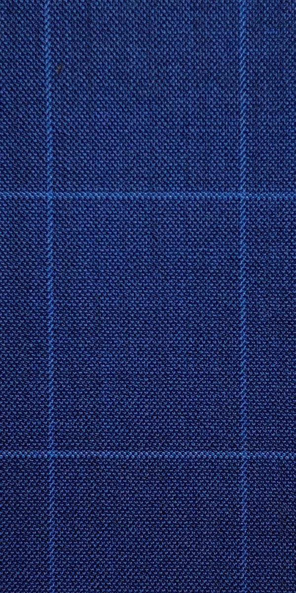 Blue Canvas Windowpane Wool Suit
