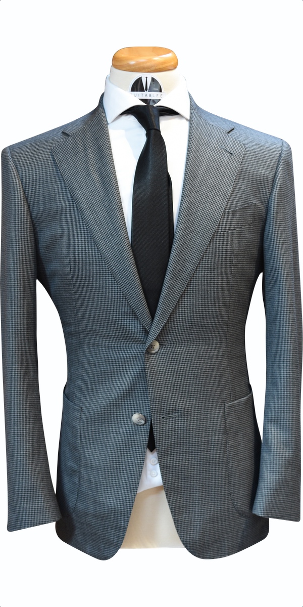 Grey Houndstooth Wool Suit