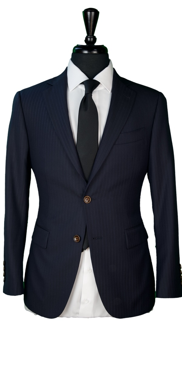 Midnight Blue Subtle Stripe Wool Suit