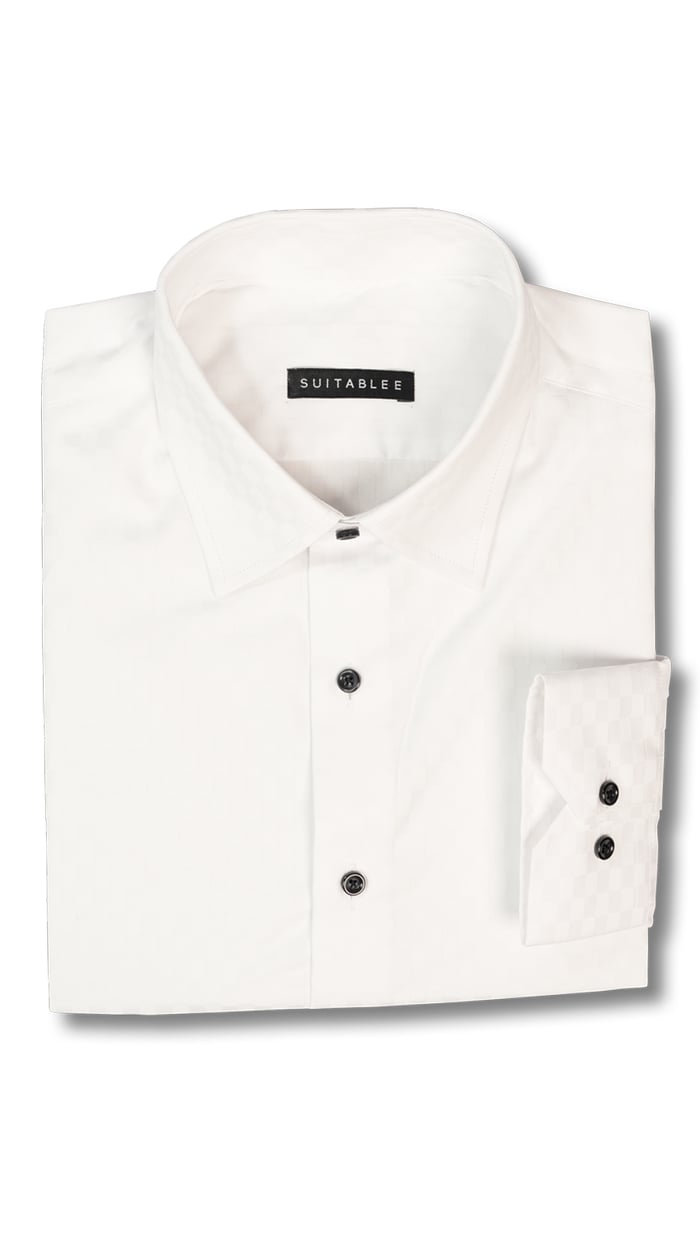 White Jacquard Dress Shirt
