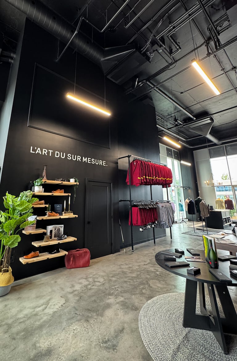 SUITABLEE Laval showroom interior, Boulevard Saint-Martin