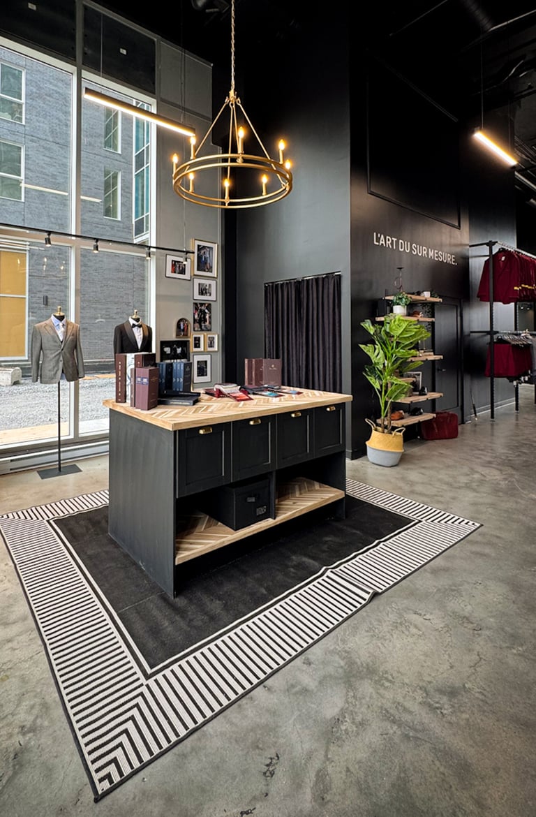 SUITABLEE Laval showroom interior, Boulevard Saint-Martin