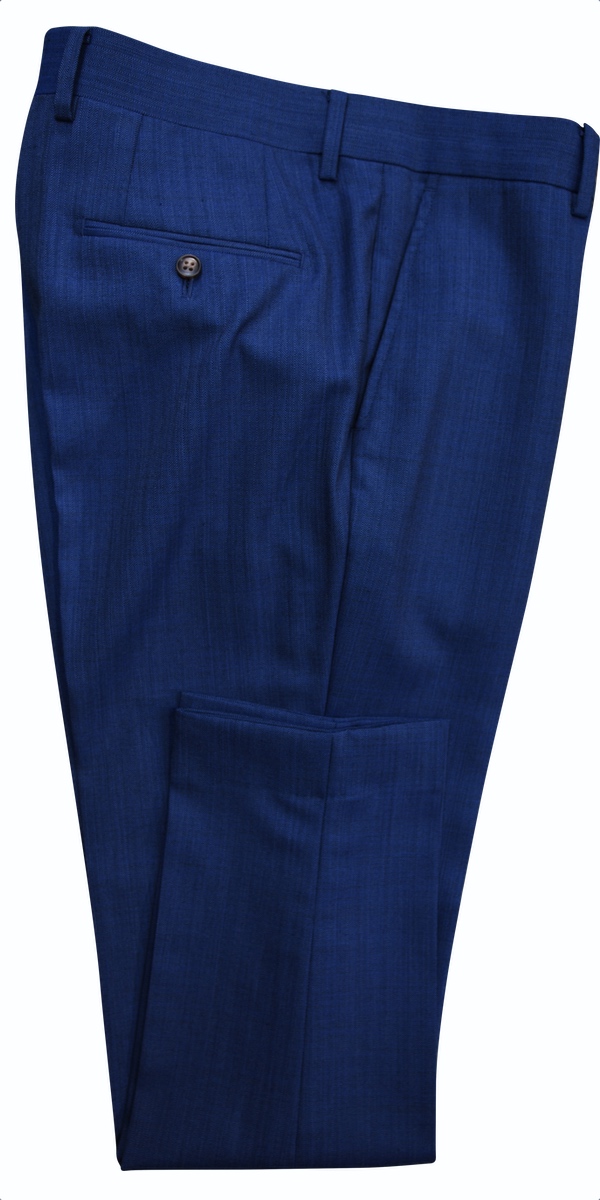 Sapphire Blue Herringbone Wool Suit