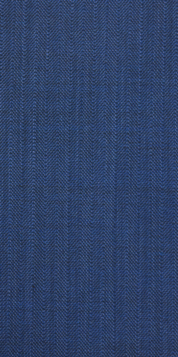 Sapphire Blue Herringbone Wool Suit