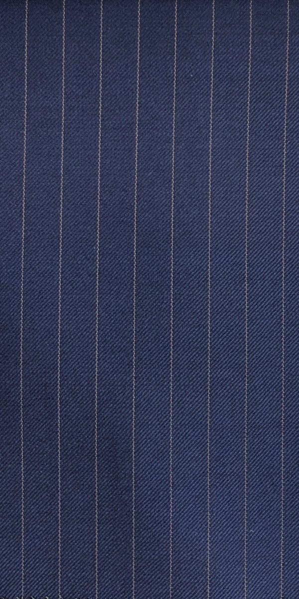 Navy Blue with Gold Pinstripe Wool Suit