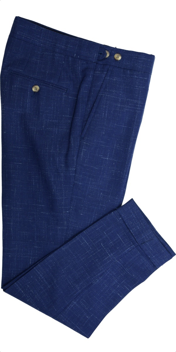Blue Canvas Wool Suit