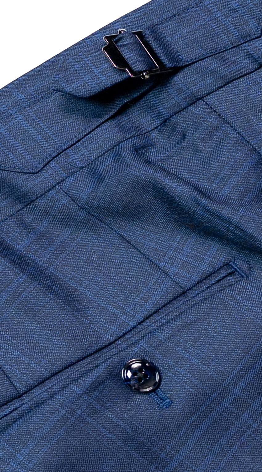 Navy Blue Check Suit