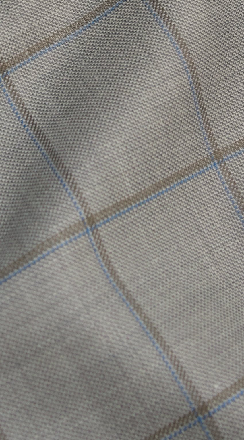 Cream Windowpane Wool Suit