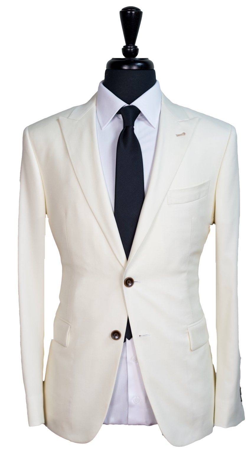 Porcelain White Wool Suit