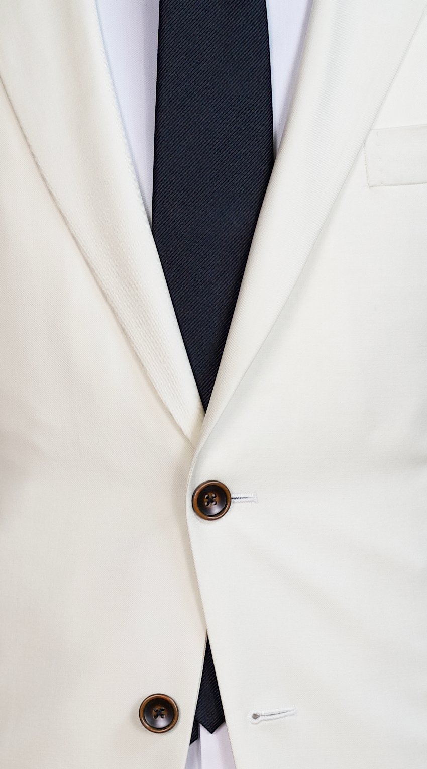 Porcelain White Wool Suit