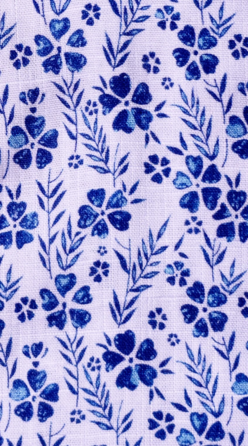 Chemise Habillée Fleurs Bleues