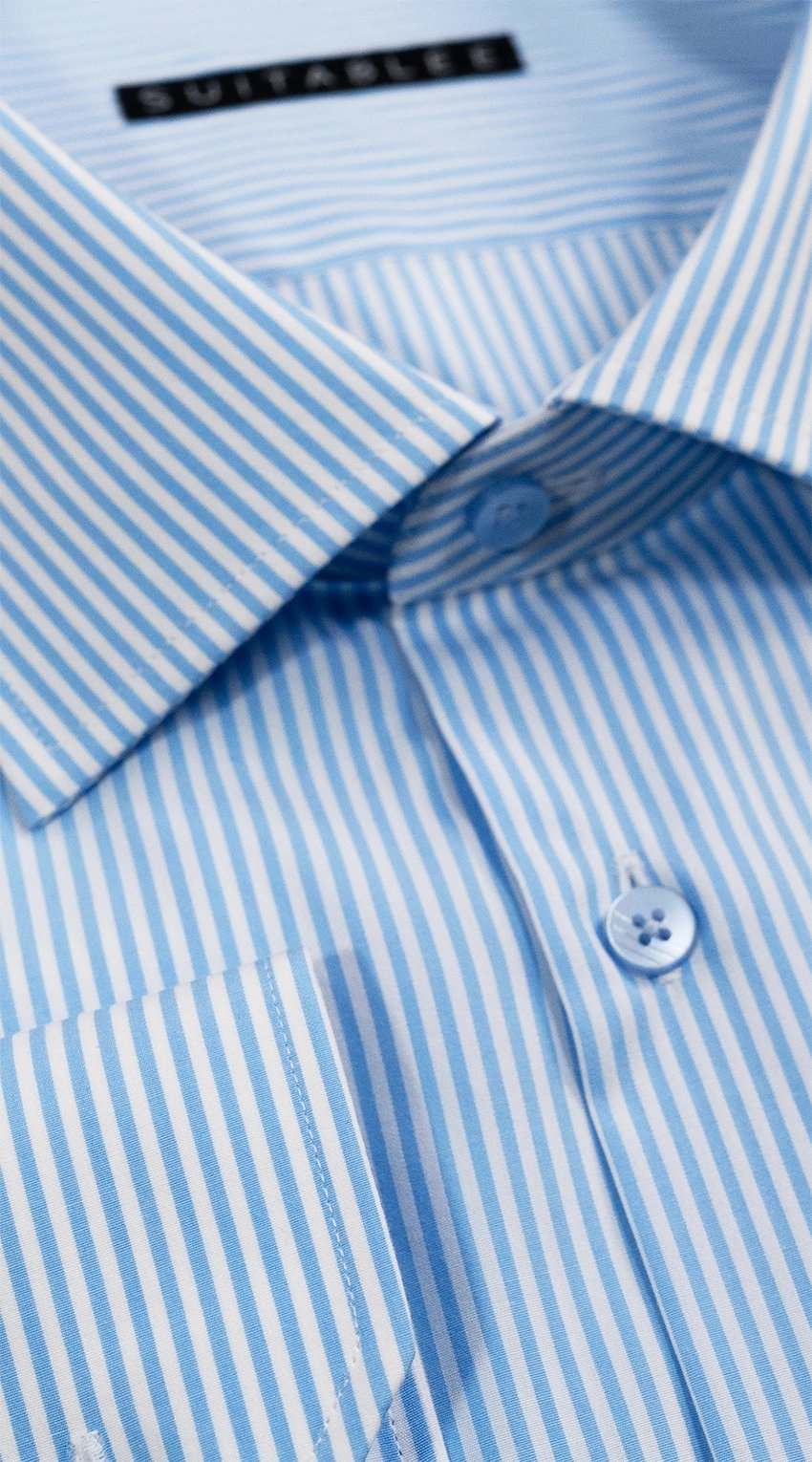 Chemise Habillée Rayures Bengal Bleu