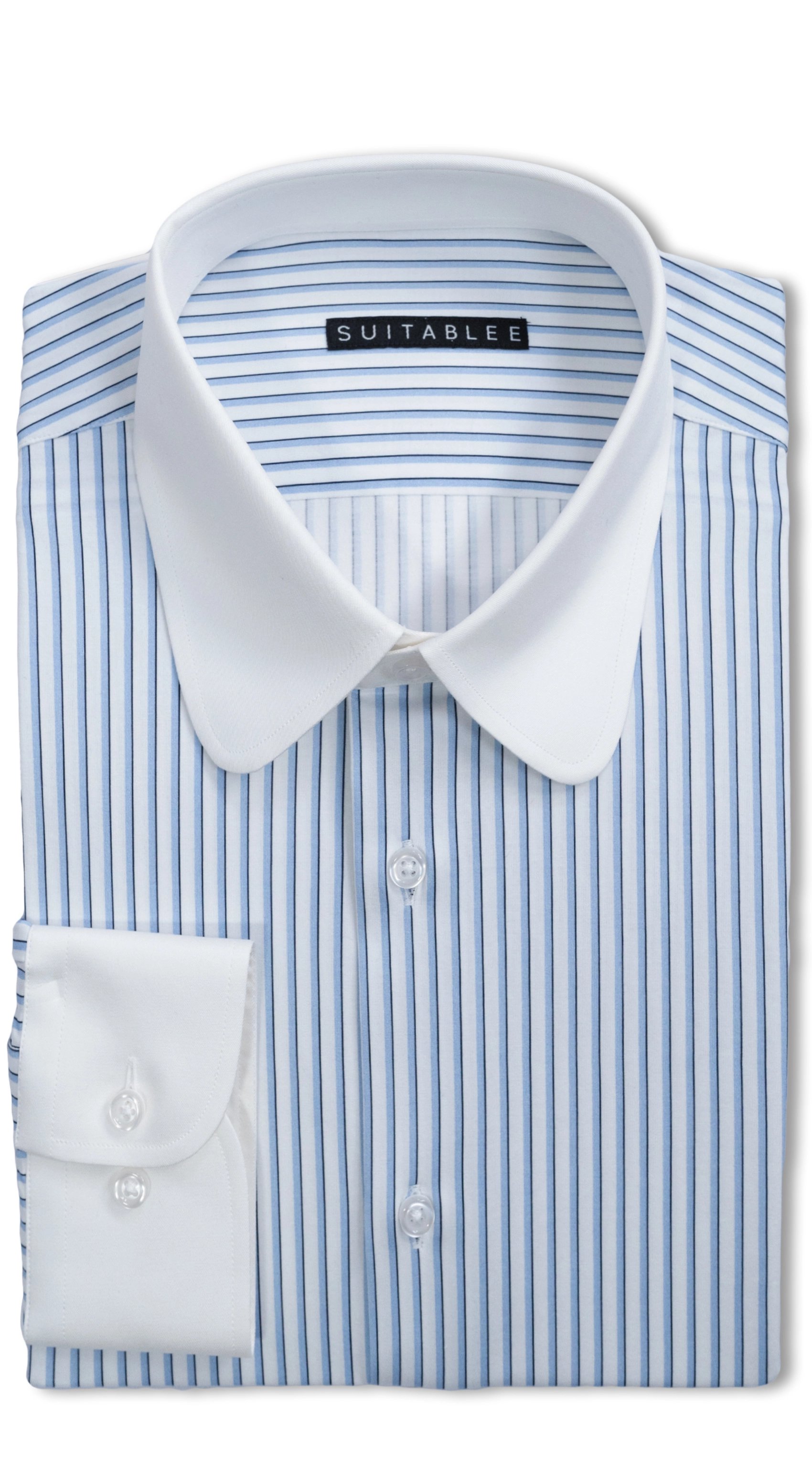 Blue Stripe Stretch Dress Shirt