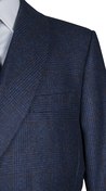 Manteau Croisé Carreaux Marine