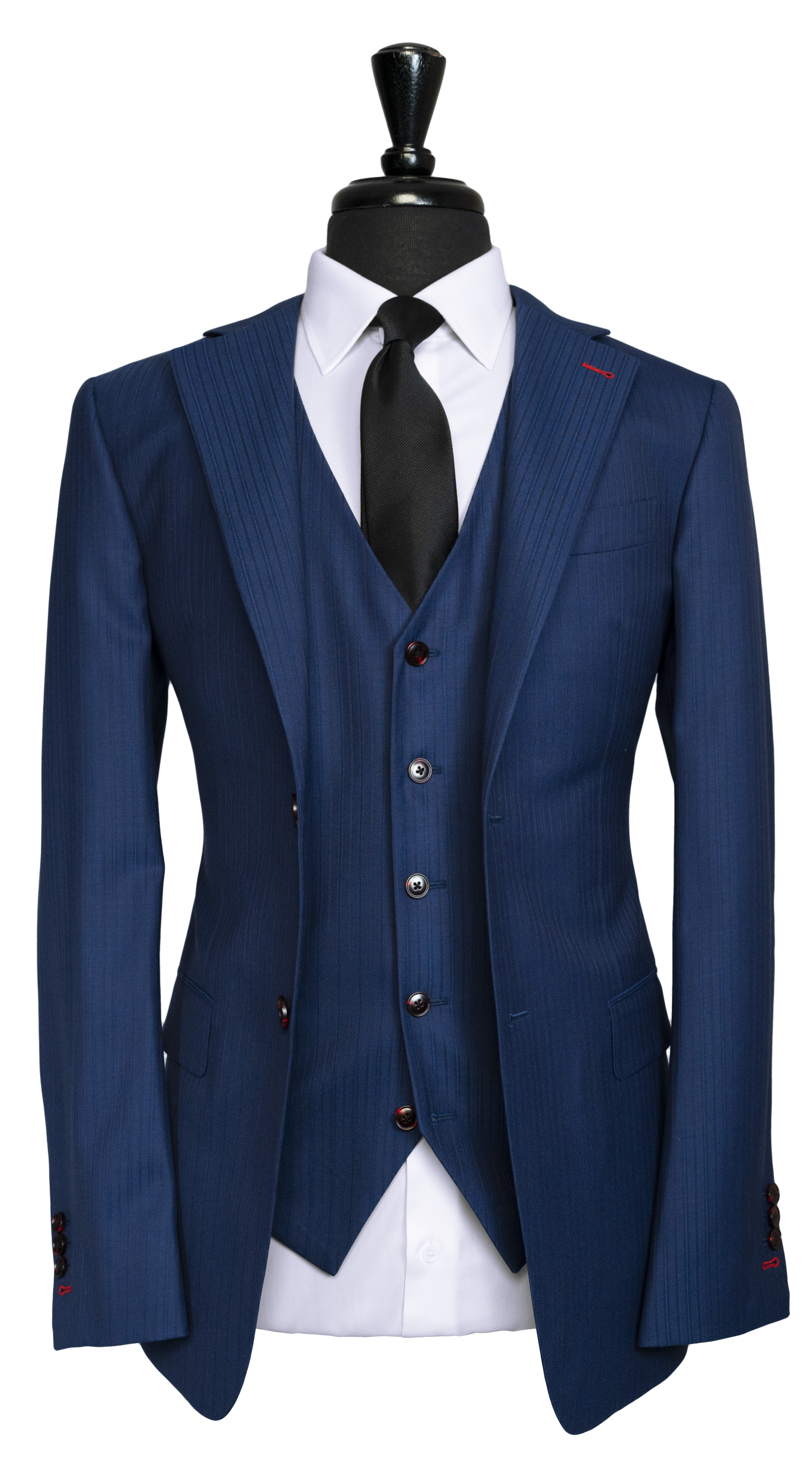 Complet Trois Pièces Rayures Cobalt