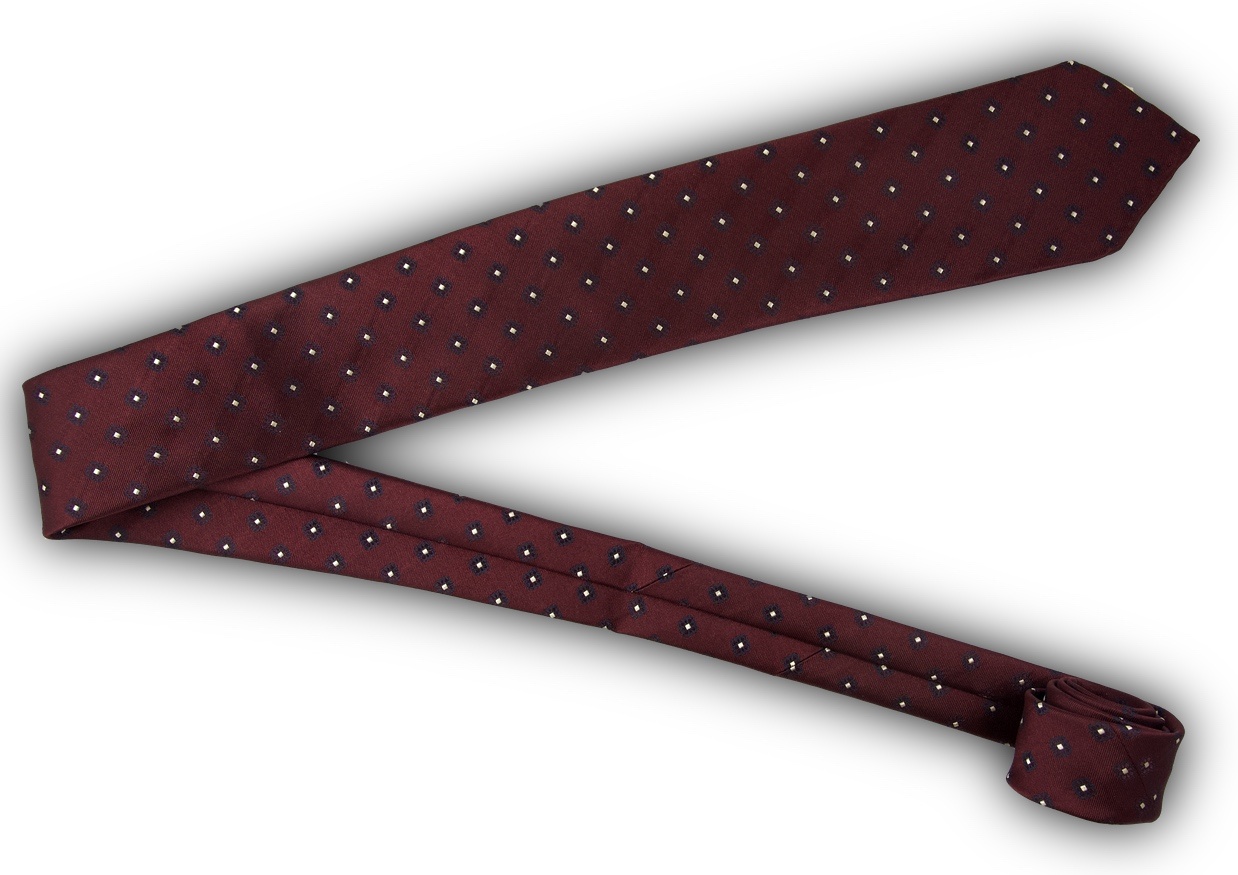 Burgundy Dotted Silk Tie