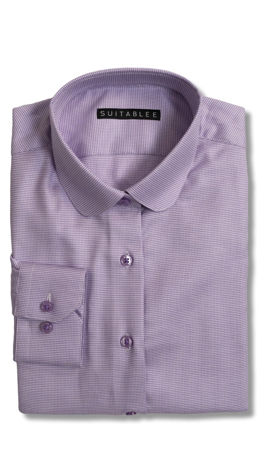 Lavender Microcheck Dress Shirt