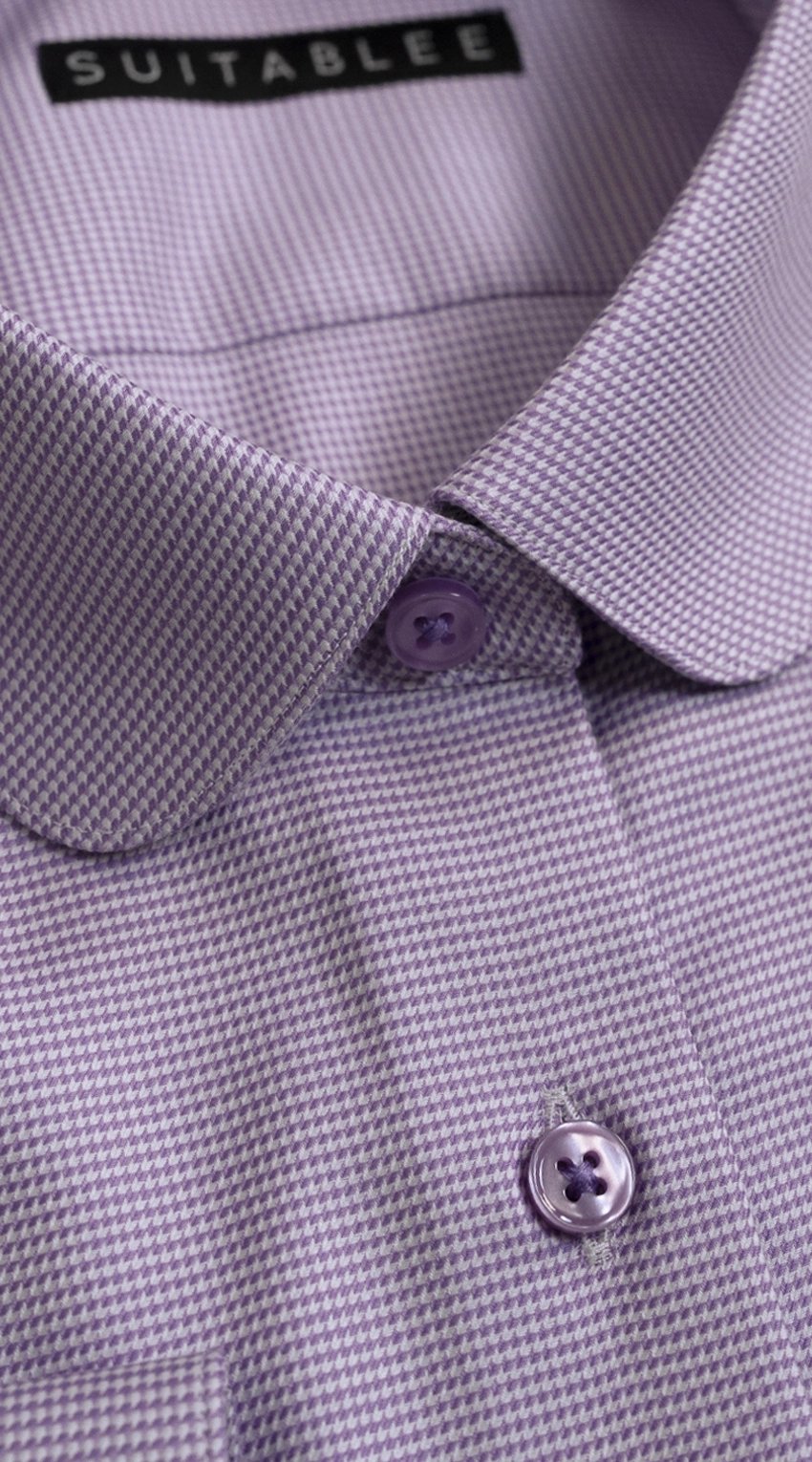 Lavender Microcheck Dress Shirt
