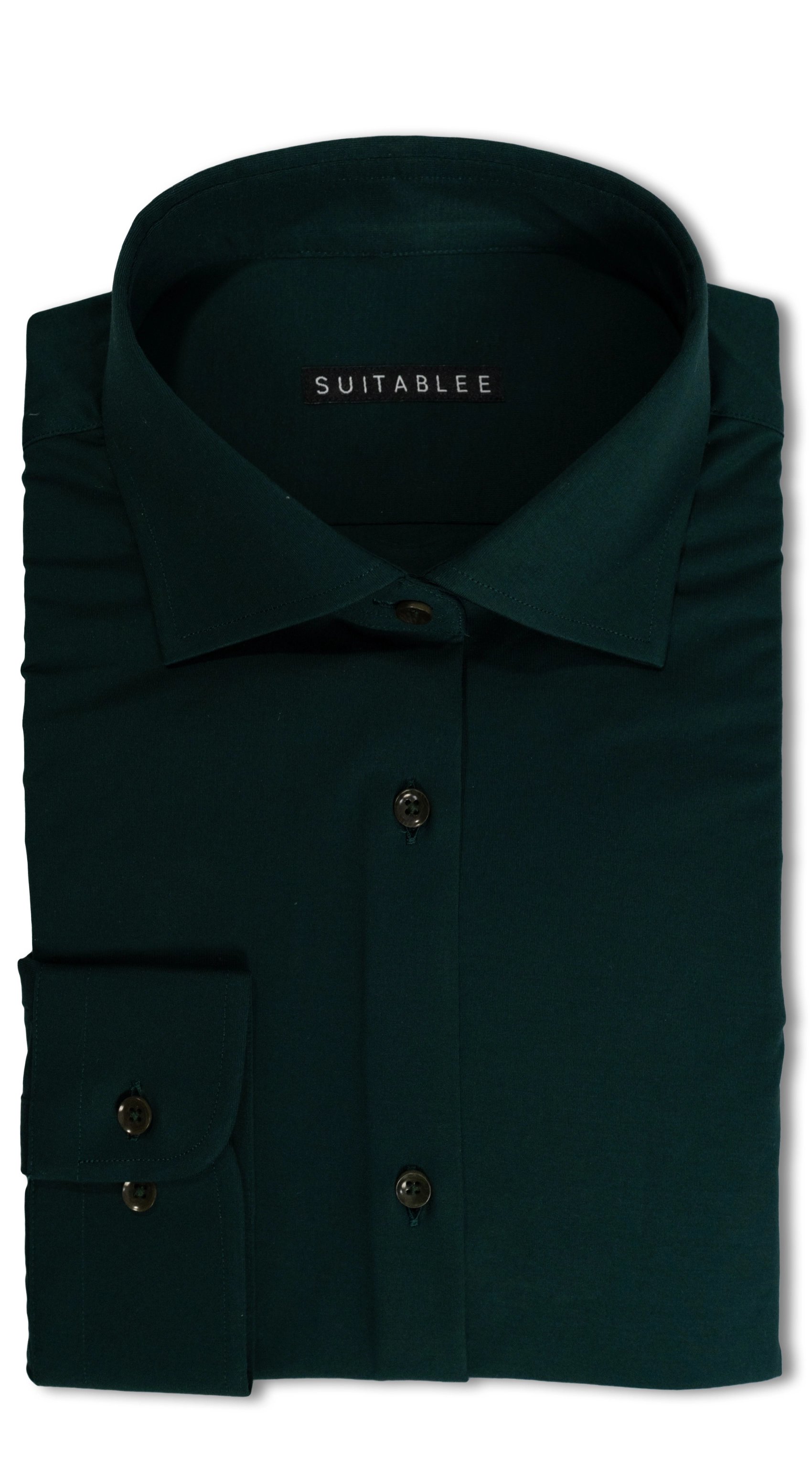 Chemise Habillée Stretch Vert Foncé