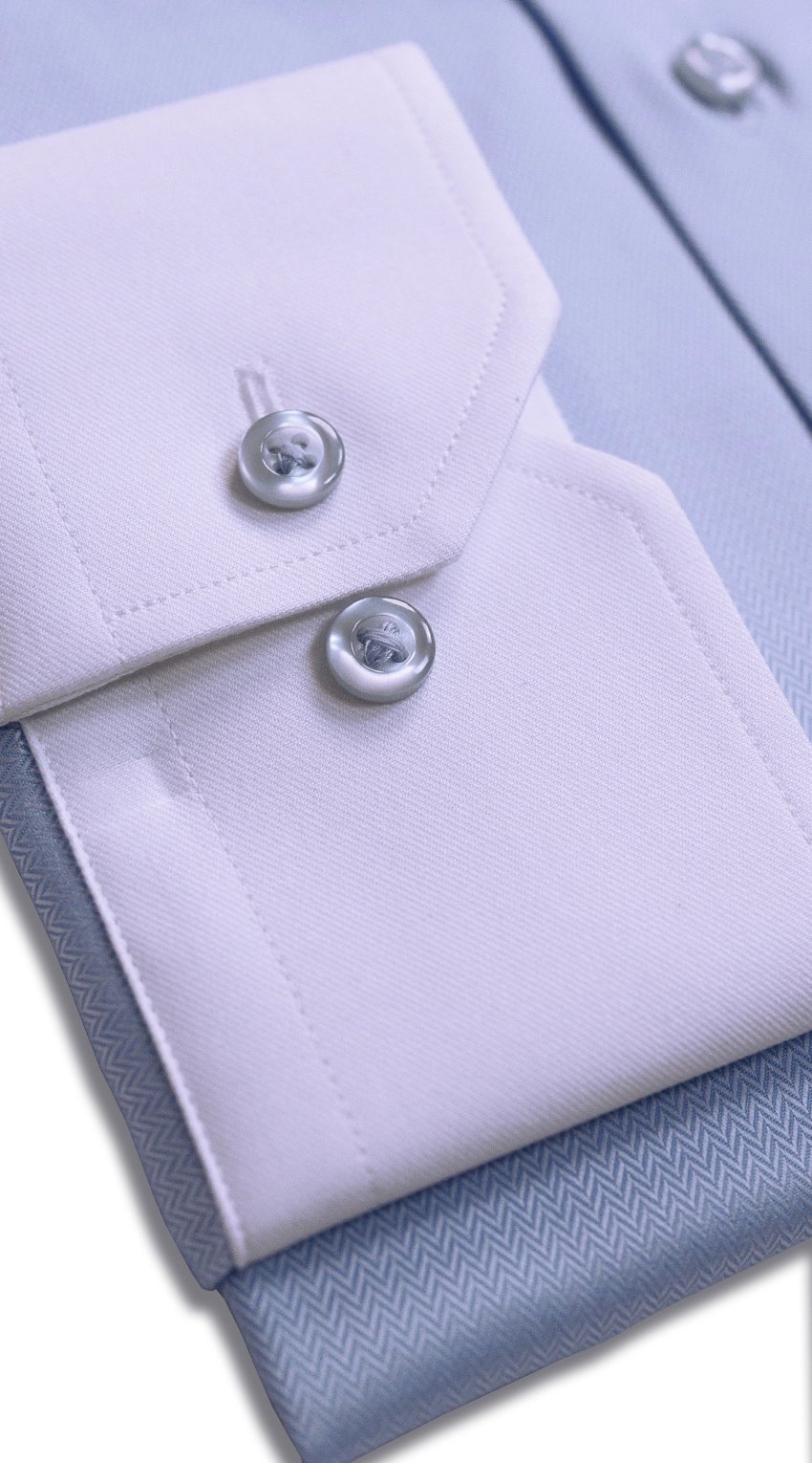 Oxford Blue Herringbone Dress Shirt
