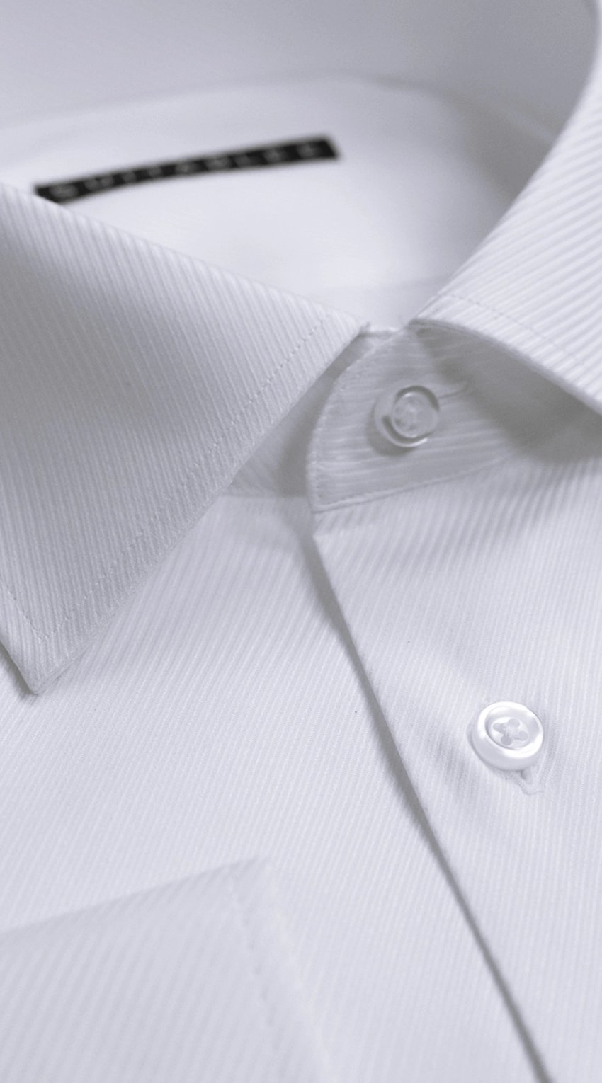 White Ribbed Dress Shirt