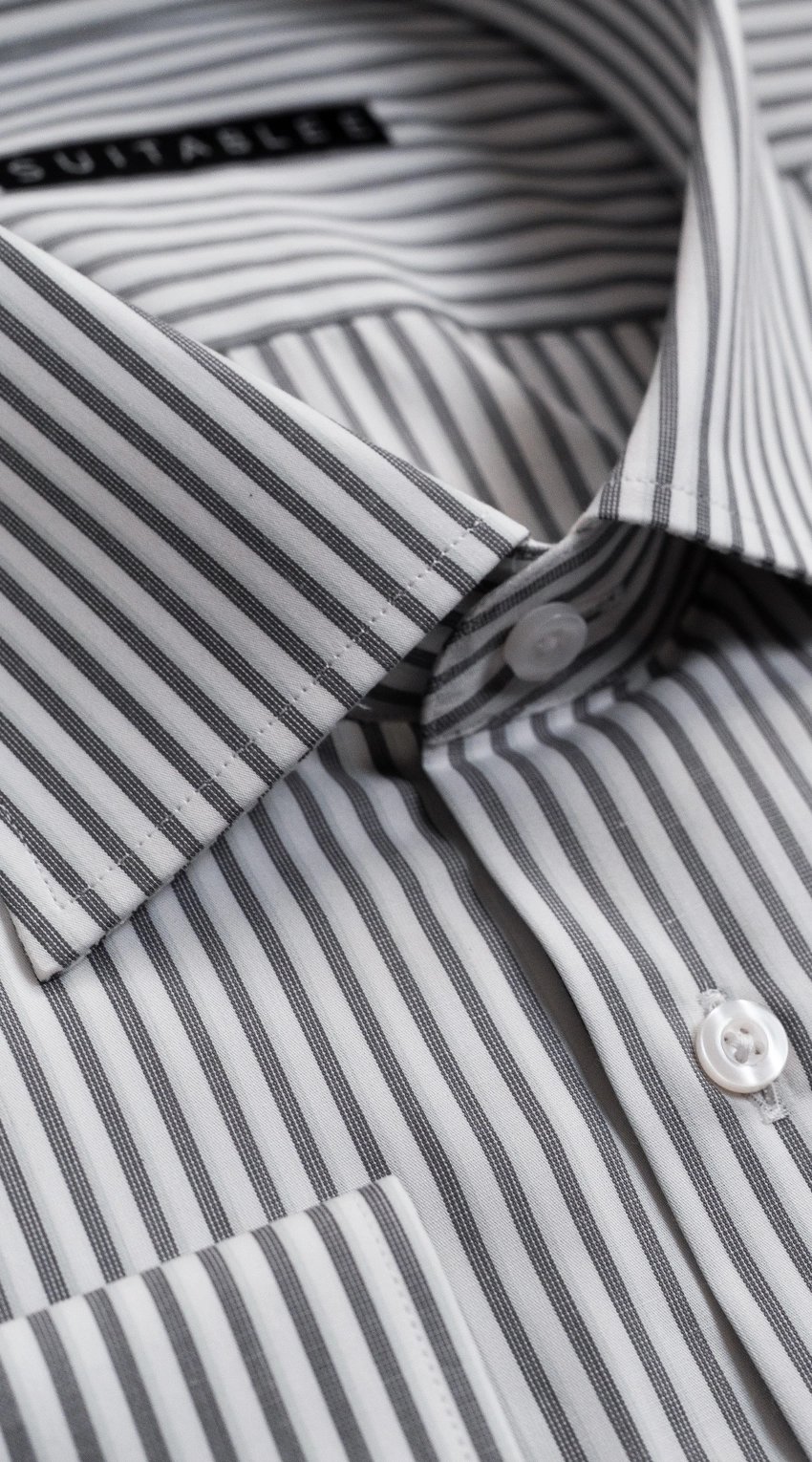 Chemise Habillée Rayures Graphite