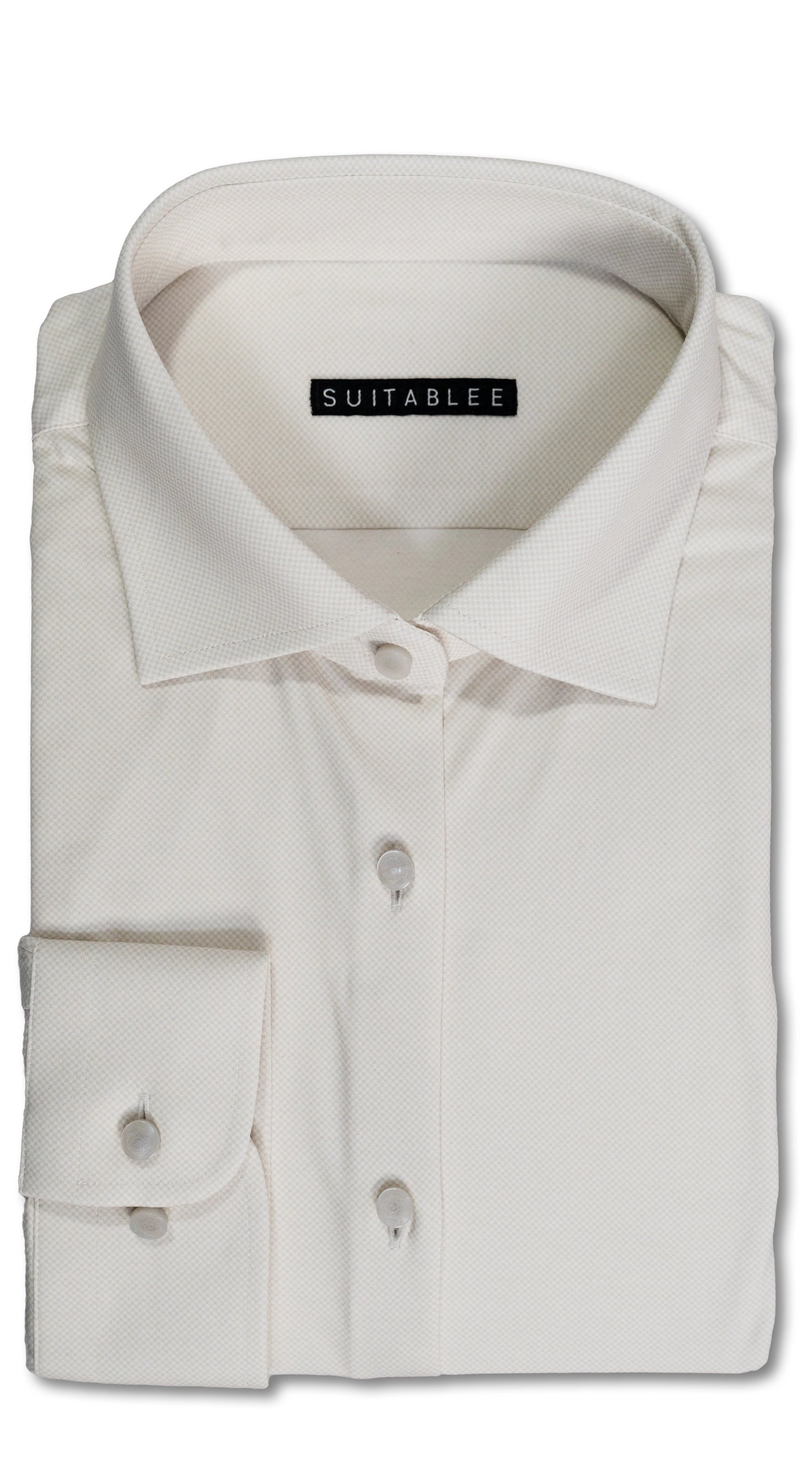 Chemise Habillée Pied-de-Poule Ivoire 