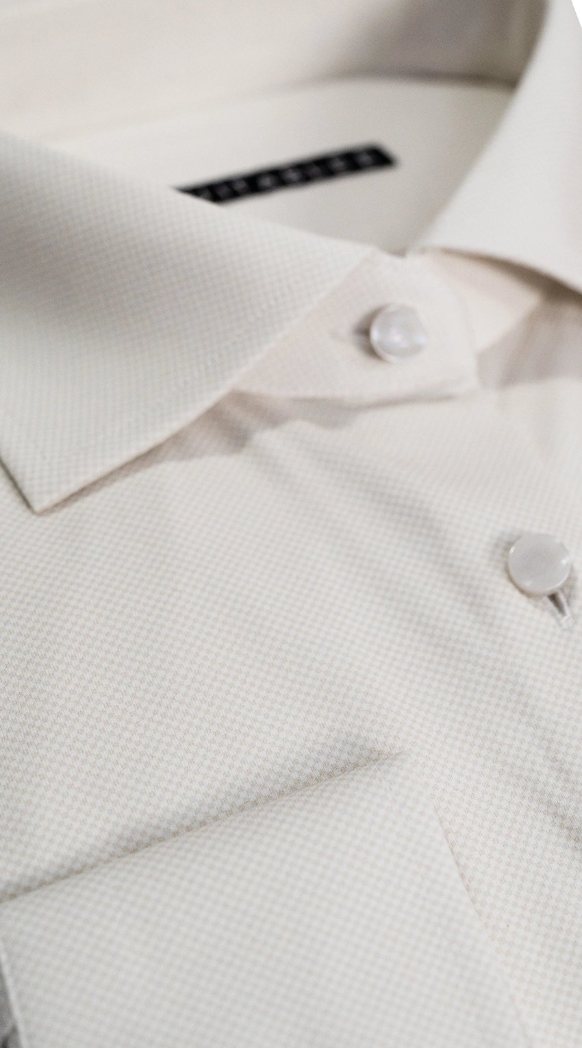 Chemise Habillée Pied-de-Poule Ivoire 