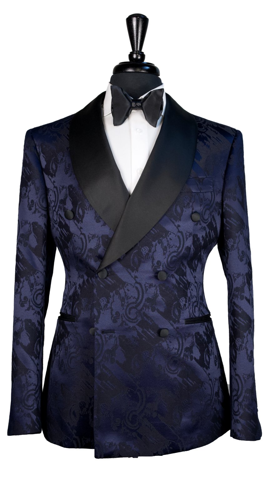 Tuxedo Royal Bleu Double Boutonnage Jacquard