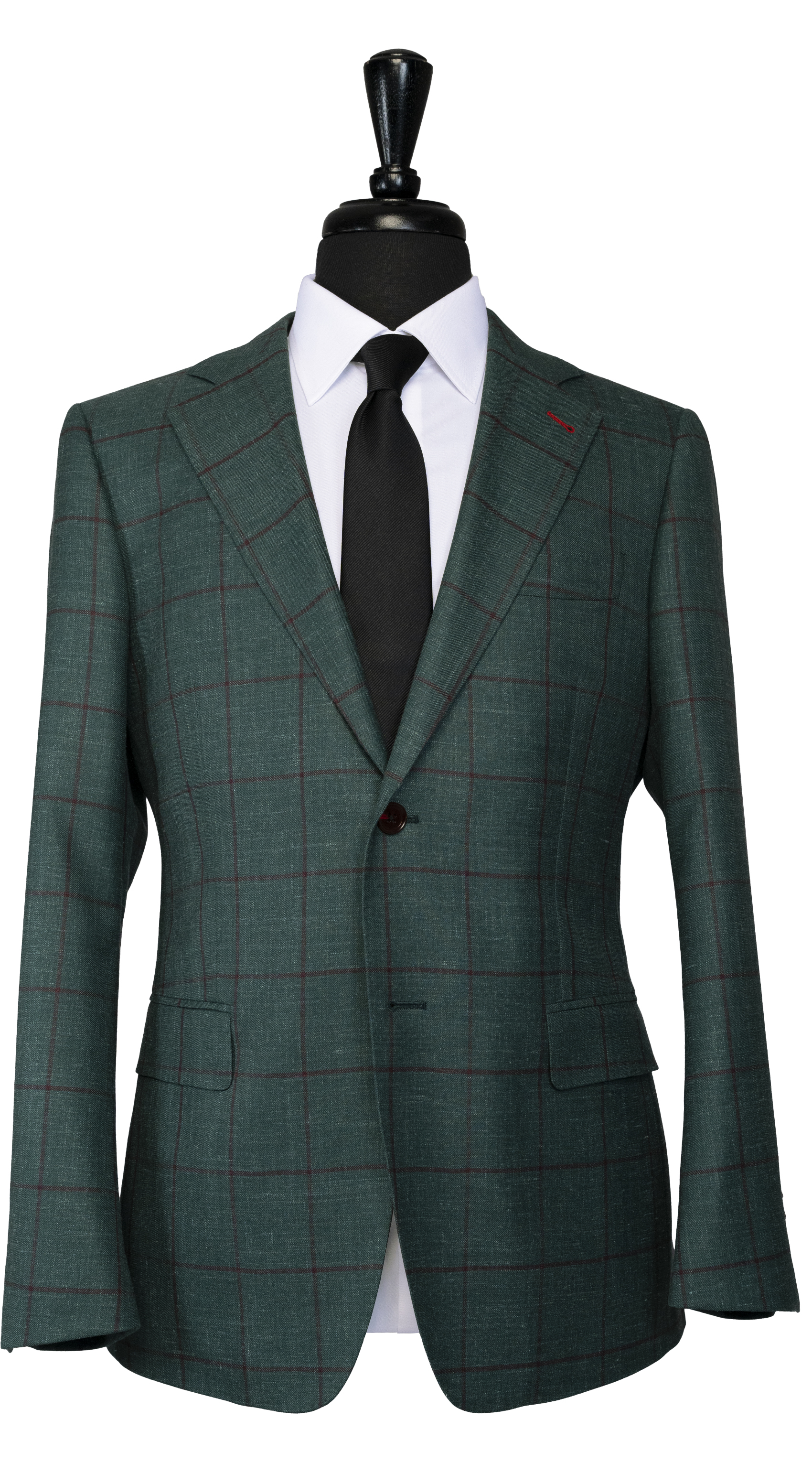 Green Windowpane Wool Suit