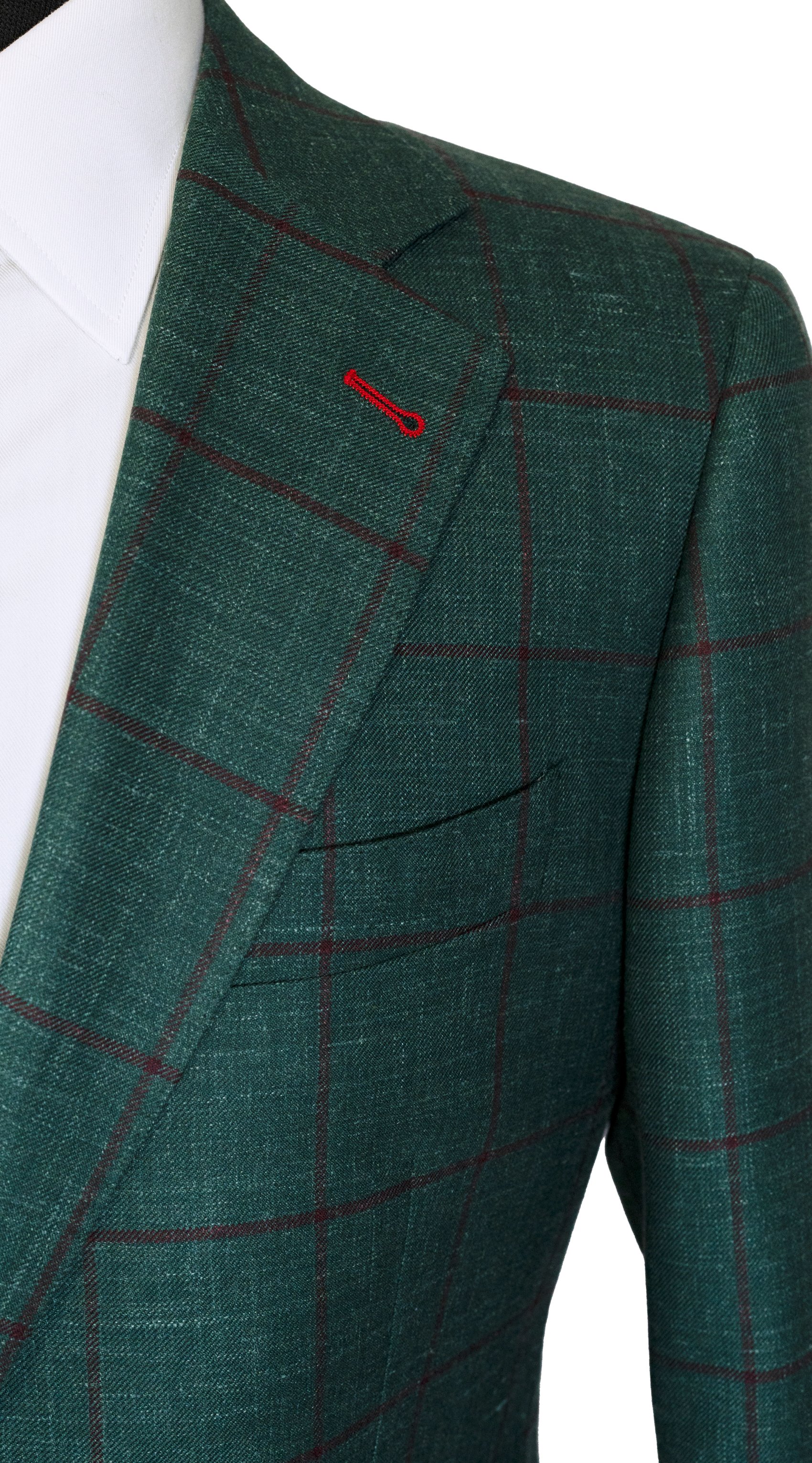 Green Windowpane Wool Suit