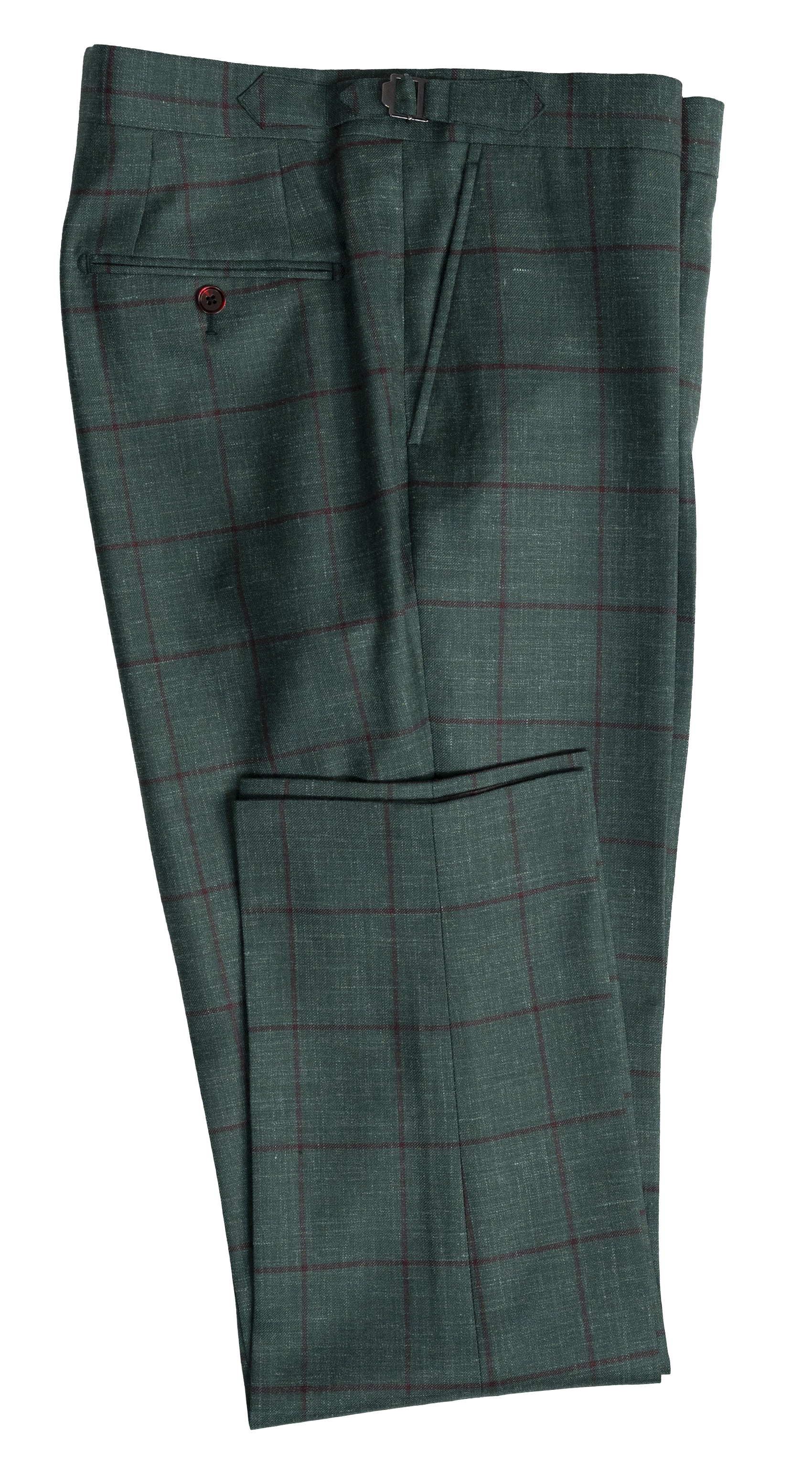 Green Windowpane Wool Suit