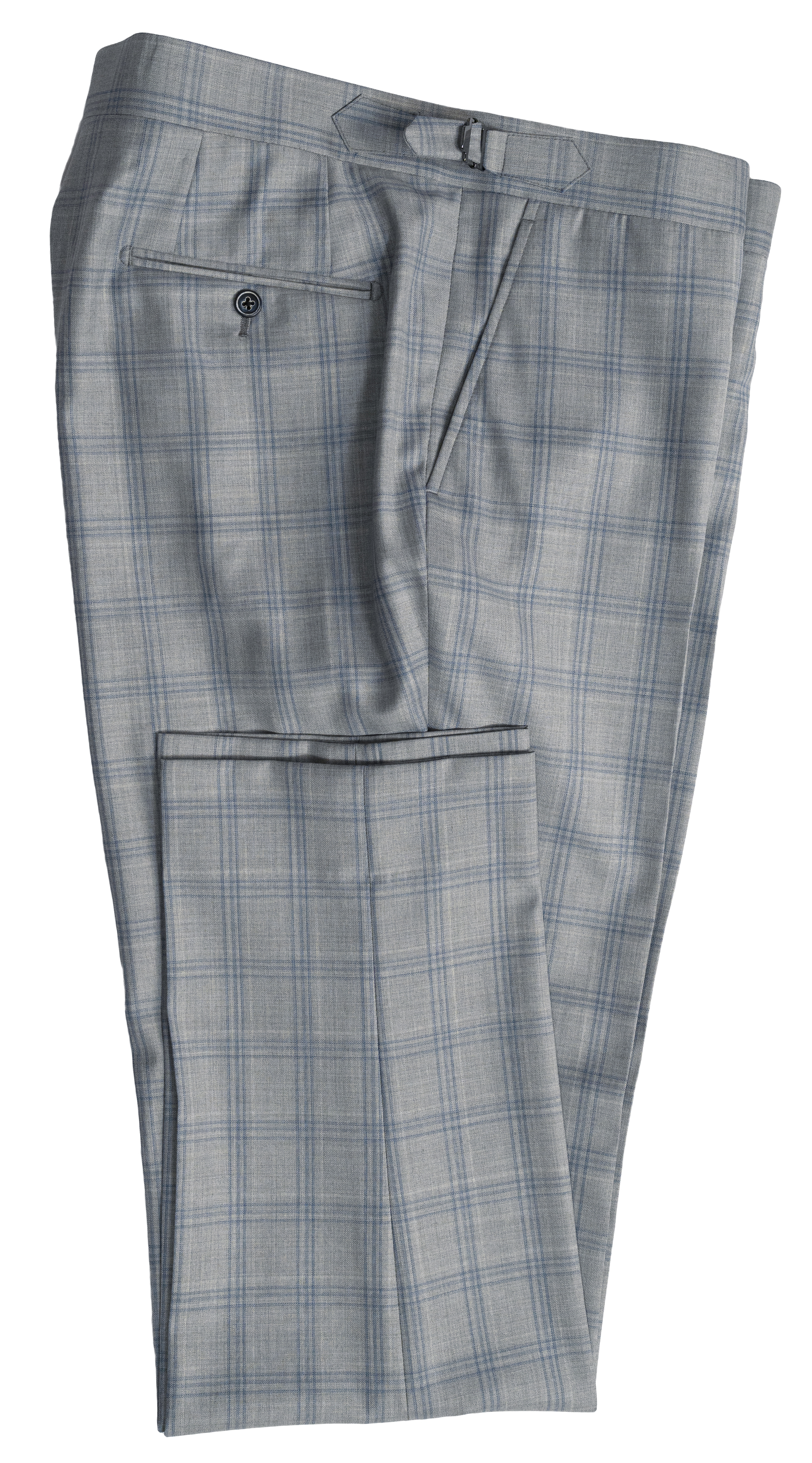 Grey Plaid Double-Breasted Suit