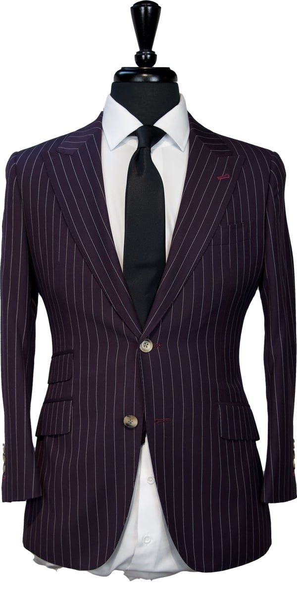 Purple Striped Wool Suit