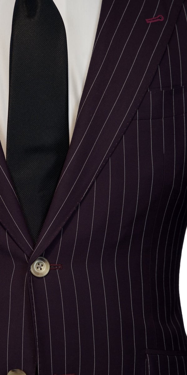 Purple Striped Wool Suit