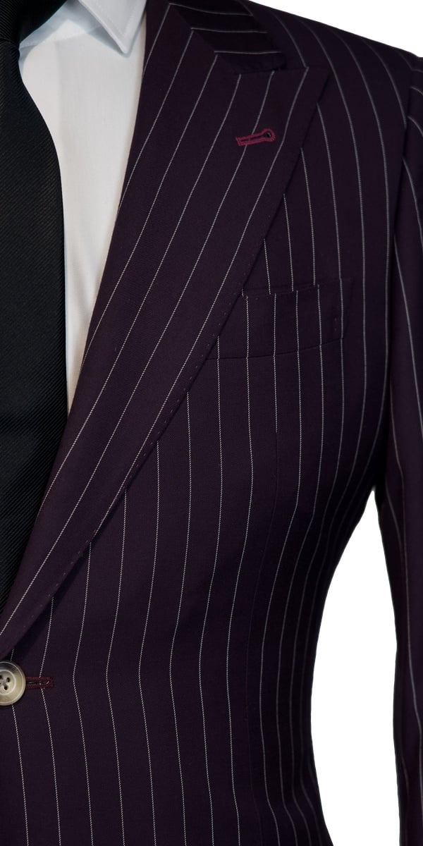 Purple Striped Wool Suit