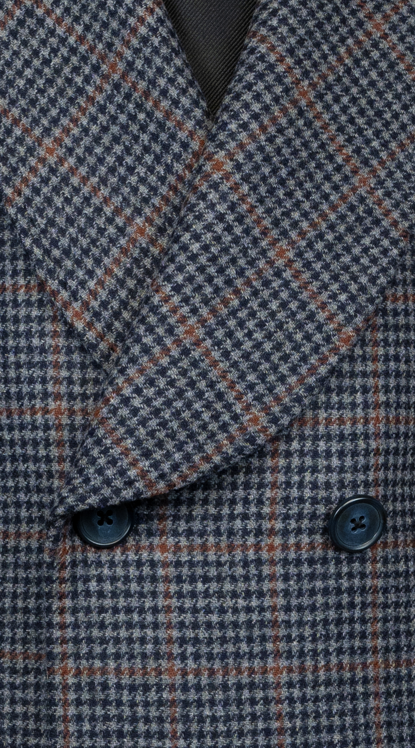 Blue Plaid Double-Breasted Overcoat