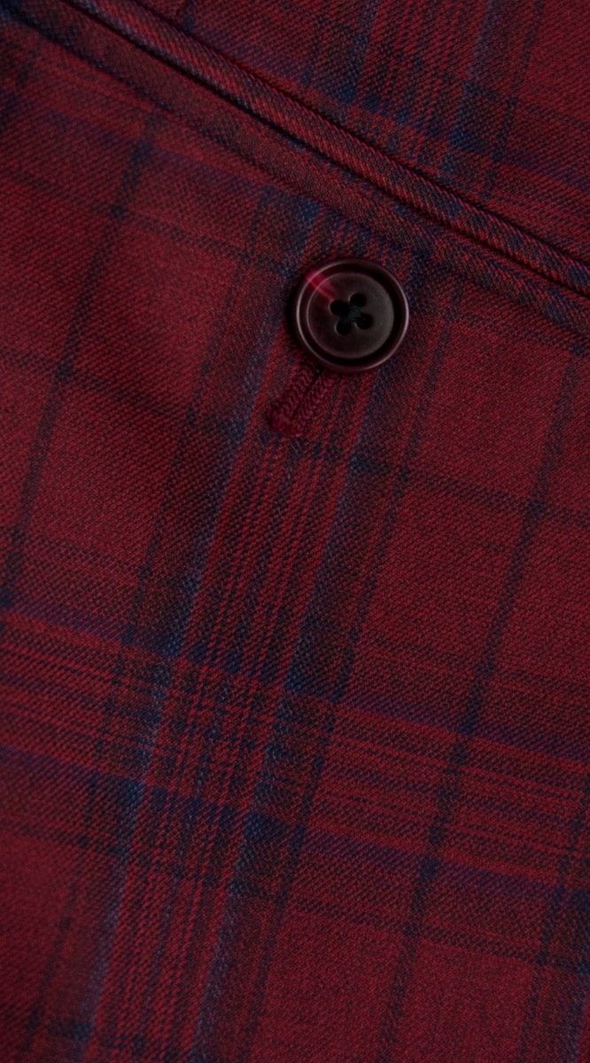 Red Check Wool Suit