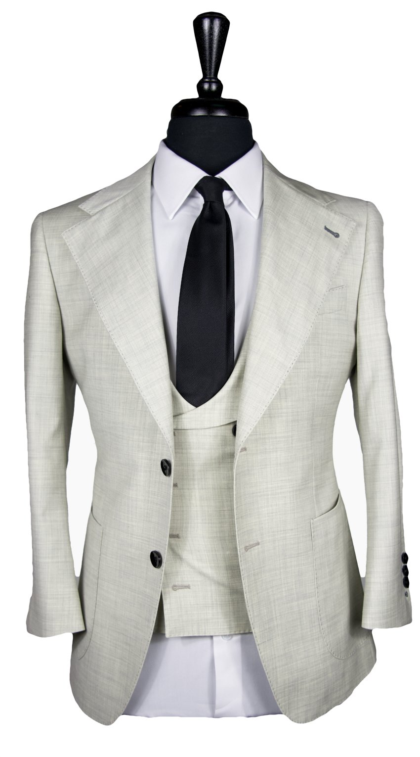 Cream White Wool Suit