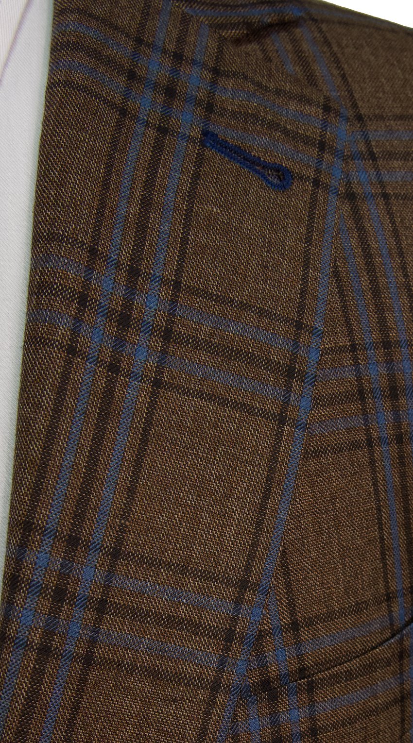 Coffee Check Wool Suit