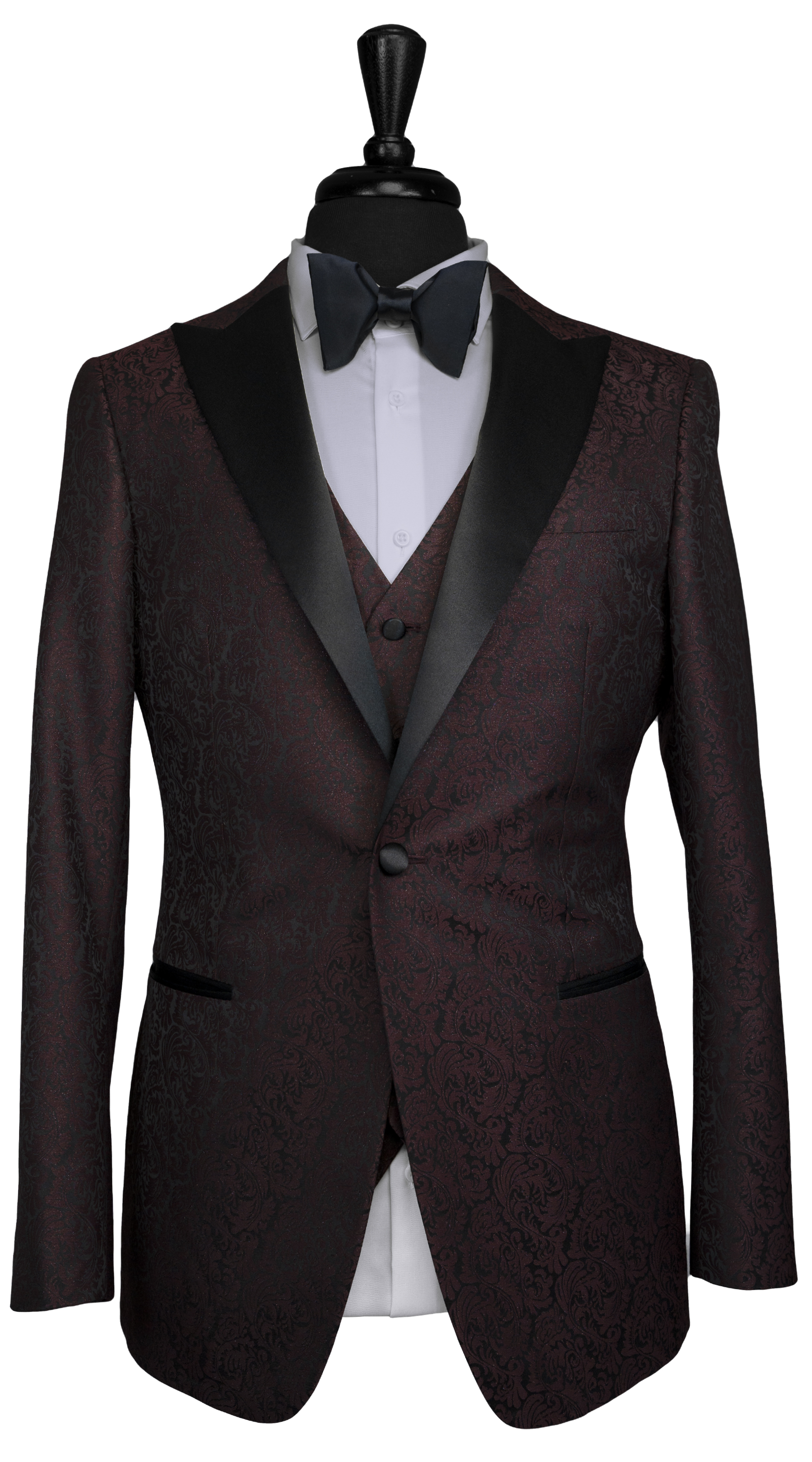 Baroque Burgundy Jacquard Tuxedo