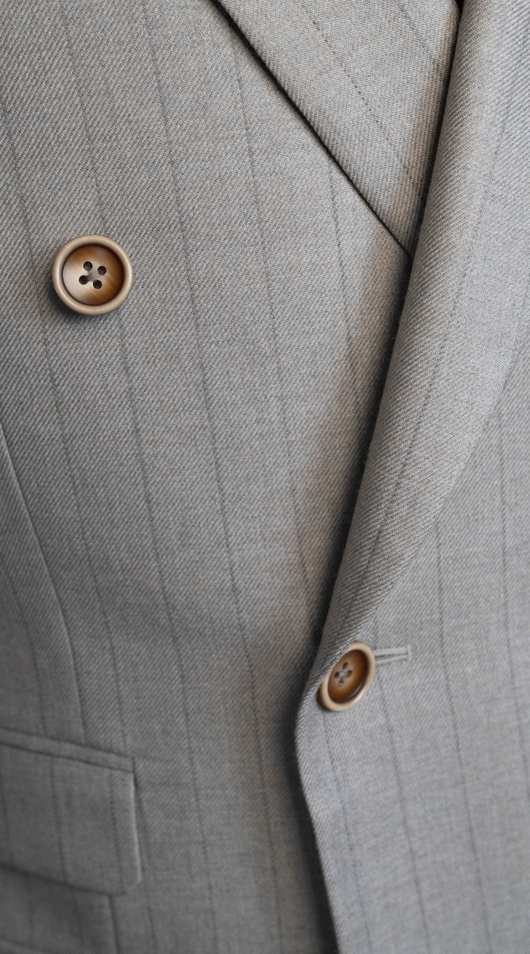 Stripe Silver Sand Double-Breasted Suit