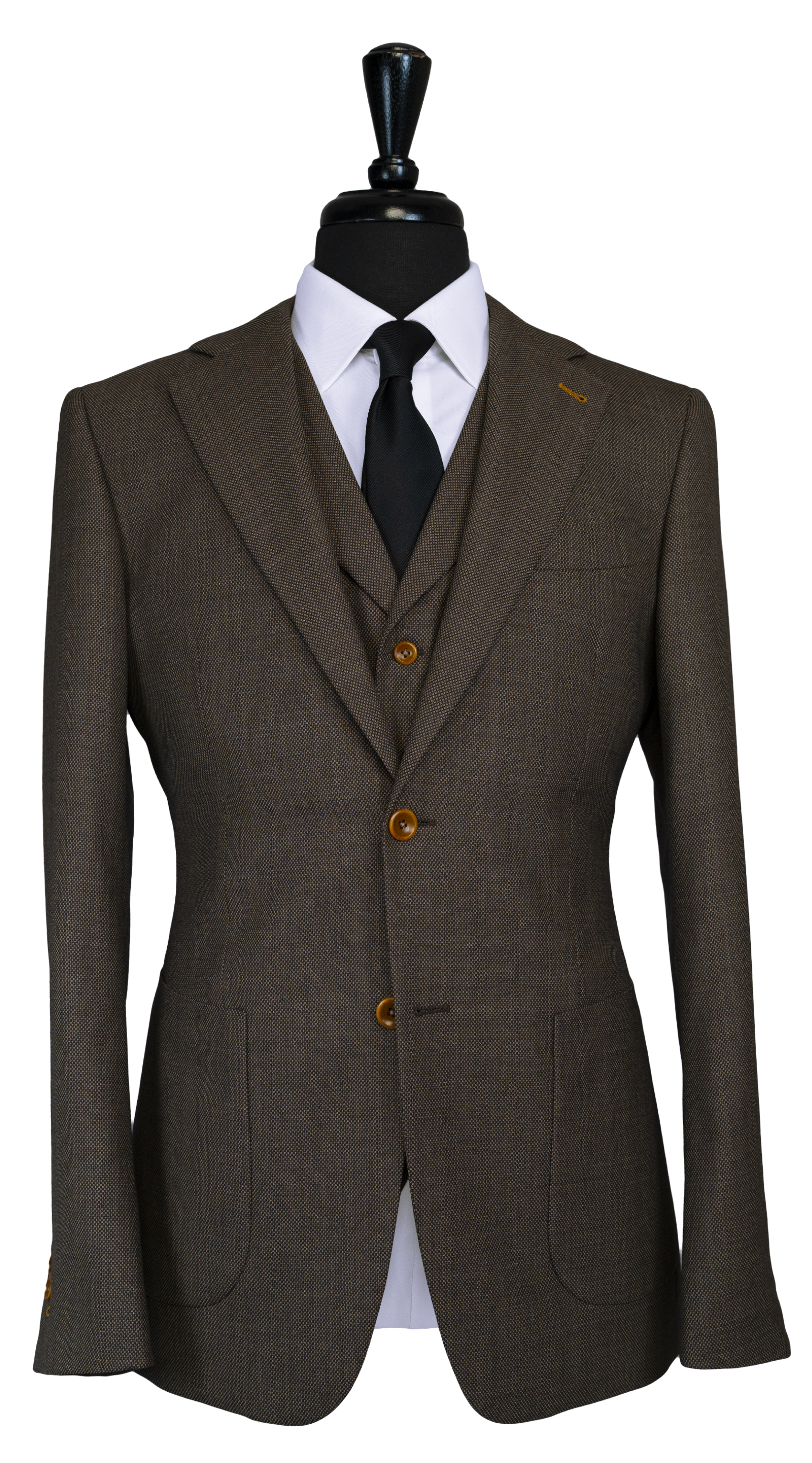 Complet Laine Birdseye Marron Moka