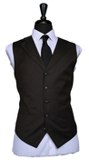 Espresso Herringbone Three-Piece Suit