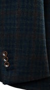 Complet Laine Carreaux Bleu Sarcelle Marron