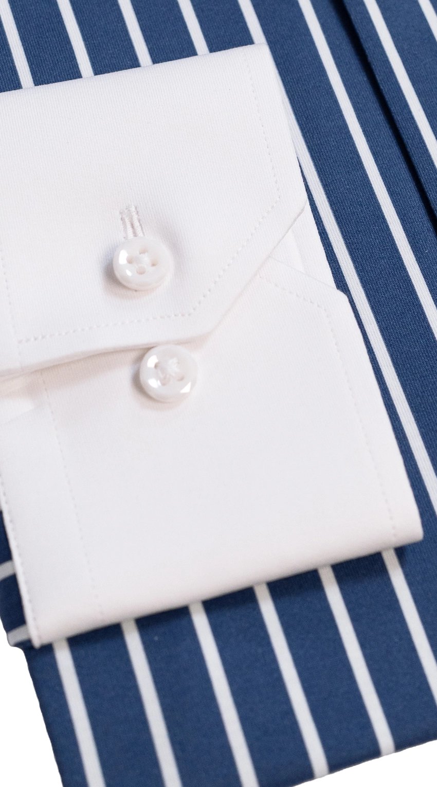 Chemise Habillée Rayures Bleues Marines