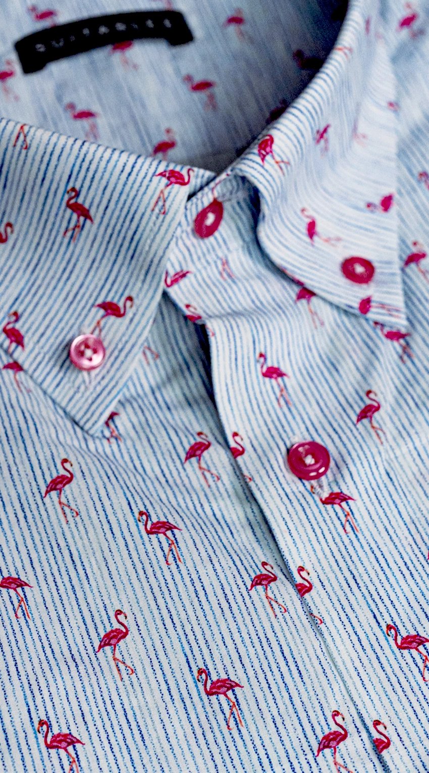 Chemise Rayures Flamant Rose