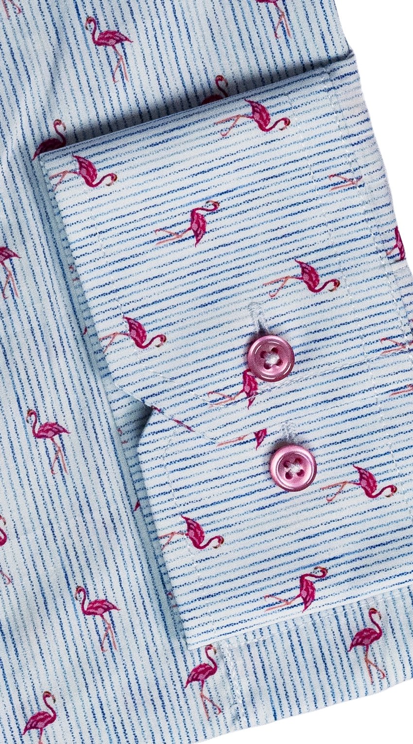 Chemise Rayures Flamant Rose