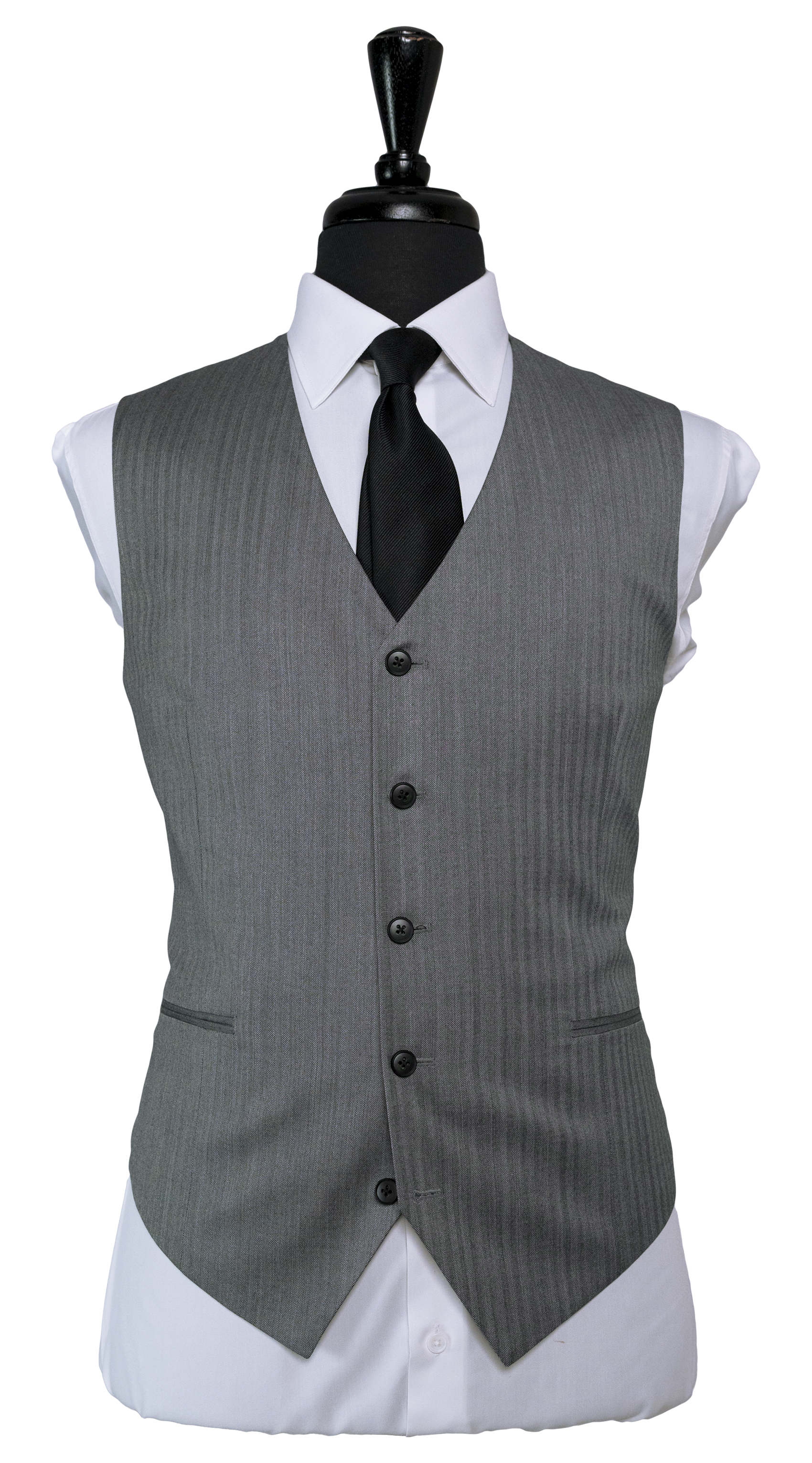 Silver Herringbone Three-Piece Suit